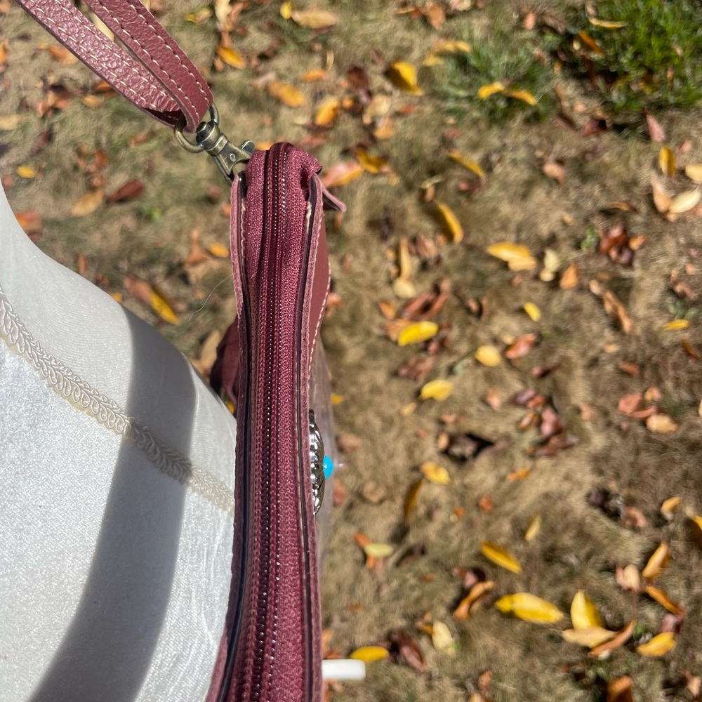 NWT NFR Clear Leather Crossbody with fringe - Picture 6 of 7